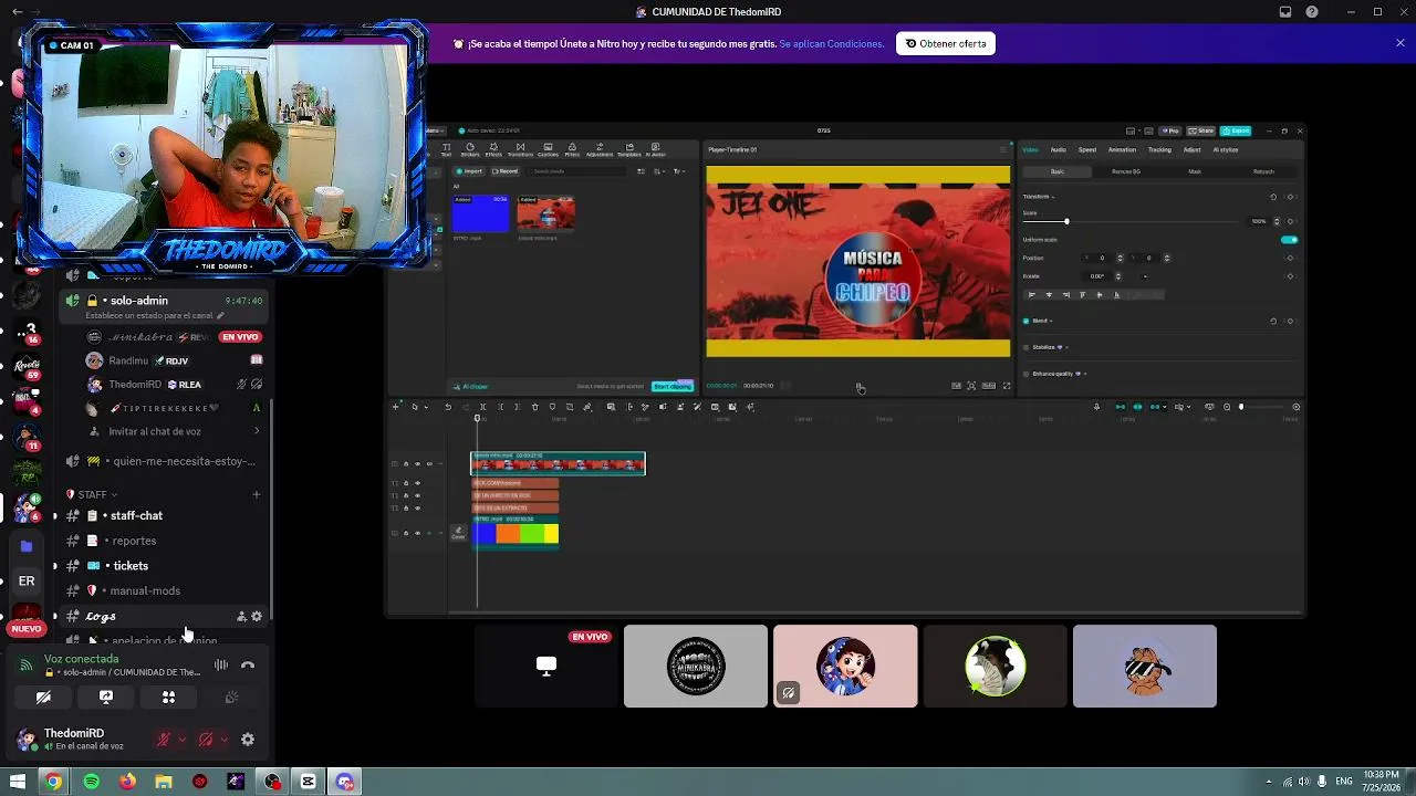 solo hablando y editando un video