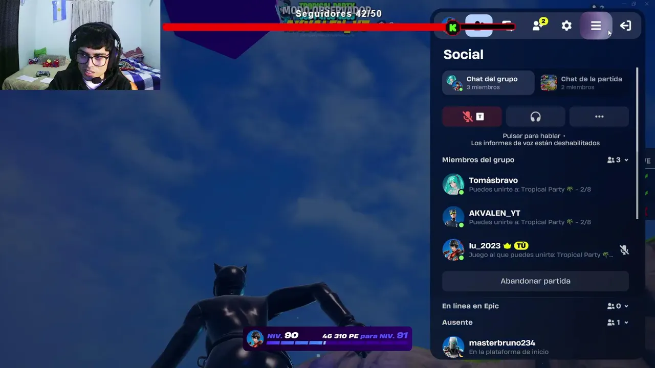 jugando fornite con amigos