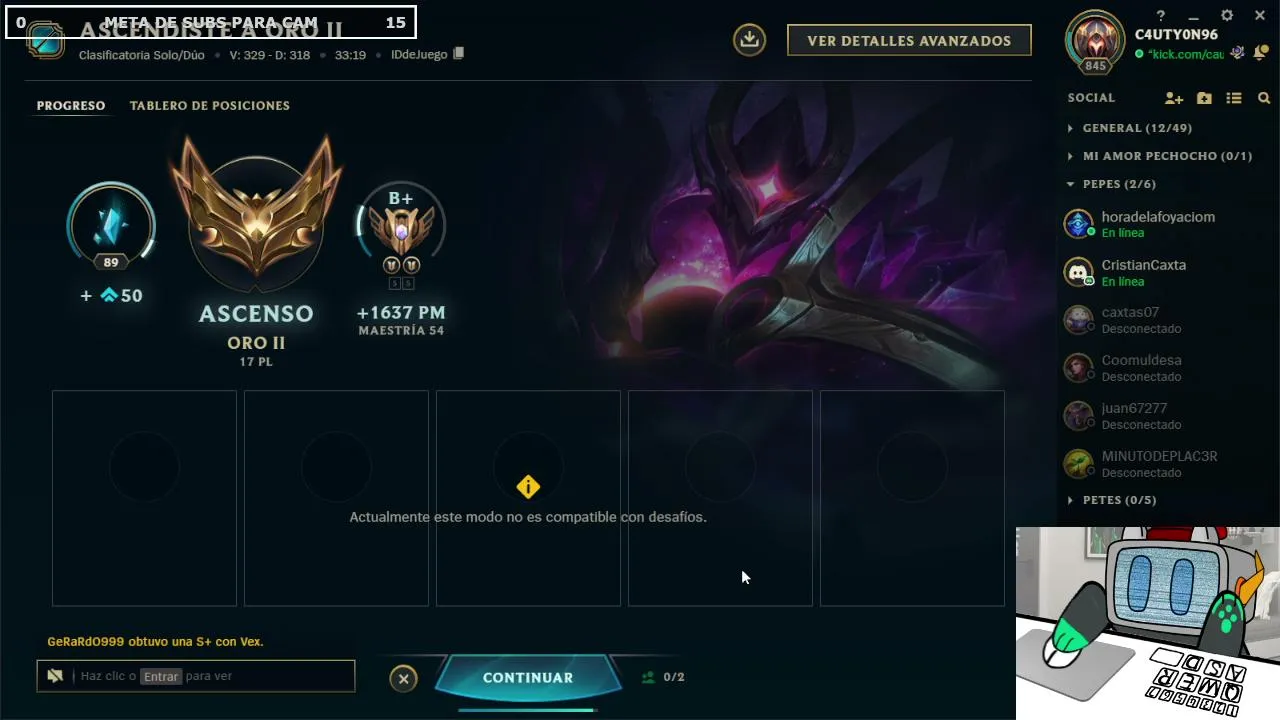 Otro día más, día de subir a platino si RIOT quiere...