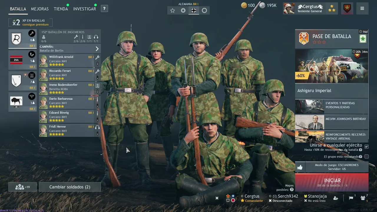 Jugamos Enlisted con seguidores!