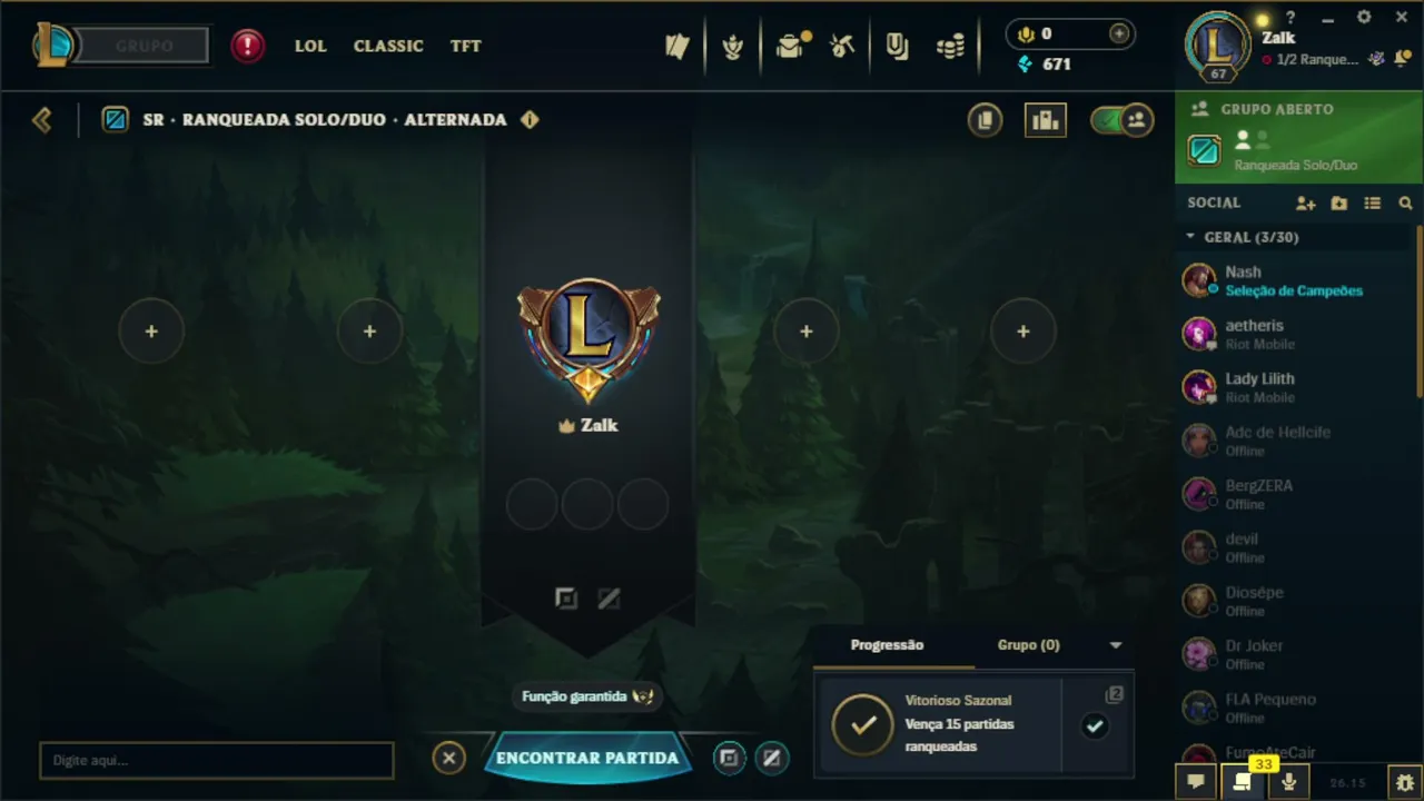 Rumo ao challenger, só preciso sair do esmeralda antes.