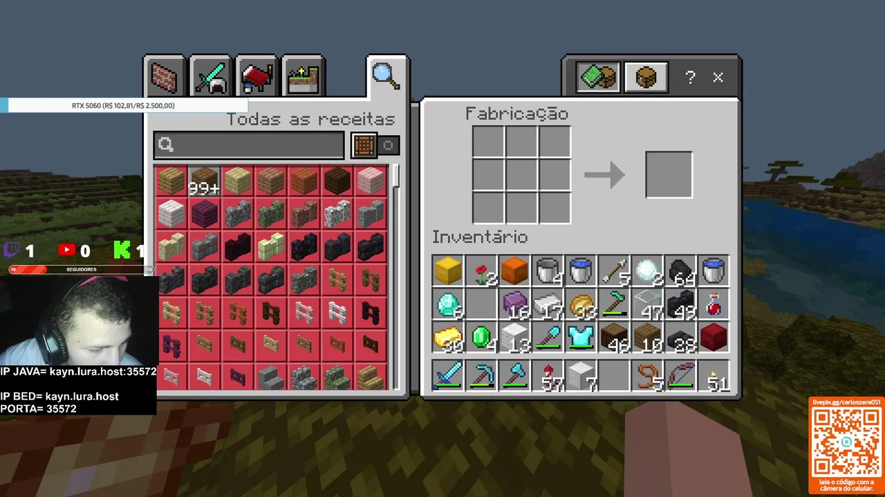 MINECRAFT AO VIVO! COM OS SEGUIDORES...