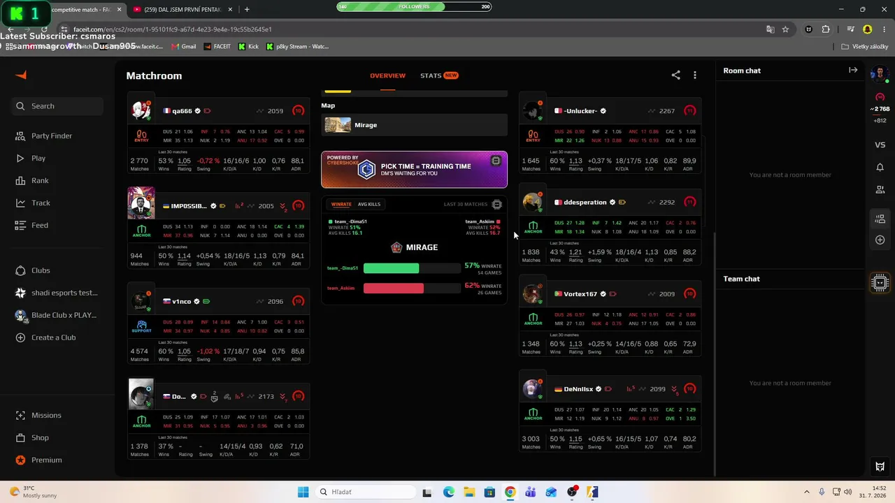 😈FACEIT  3K ELO DEMON😈  // BLERPS ON!   //  10 SUBS 24H STREAM