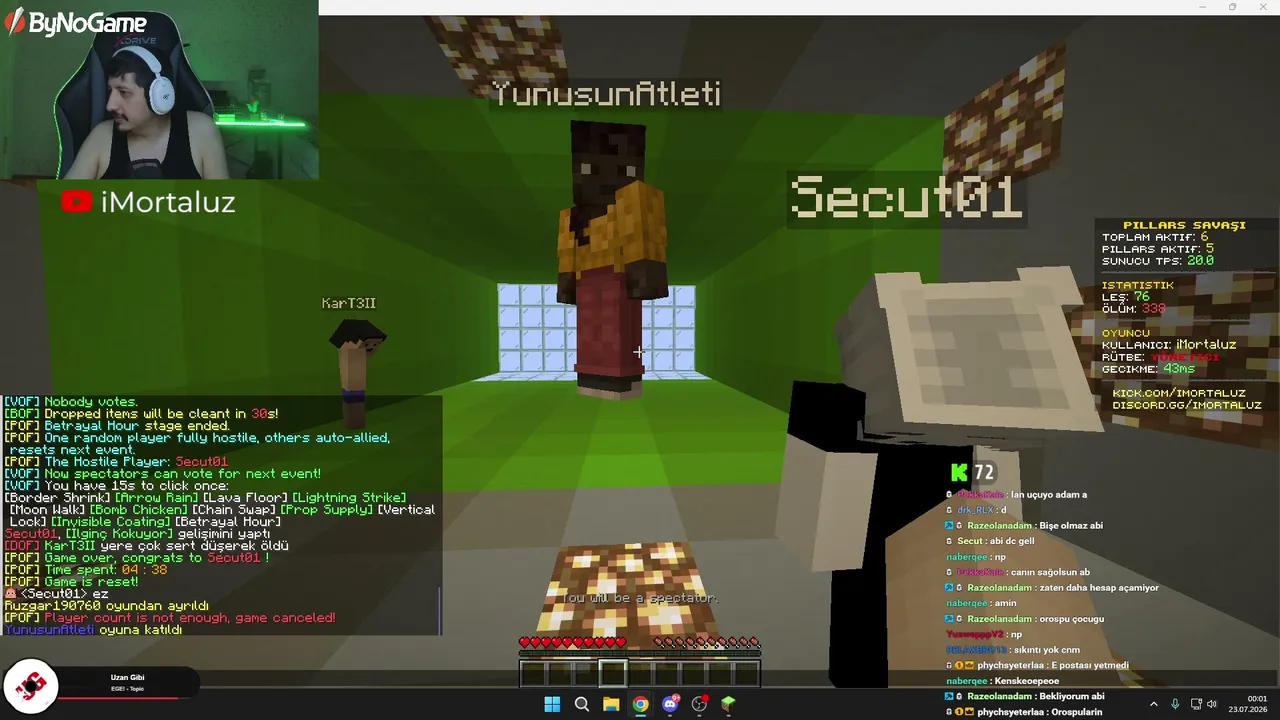 Chat ile MiniGames!!! 
!dc !ip
