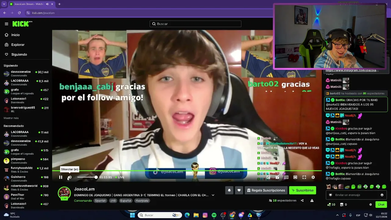 Estoy en stream hasta que se me corte el WIFI.