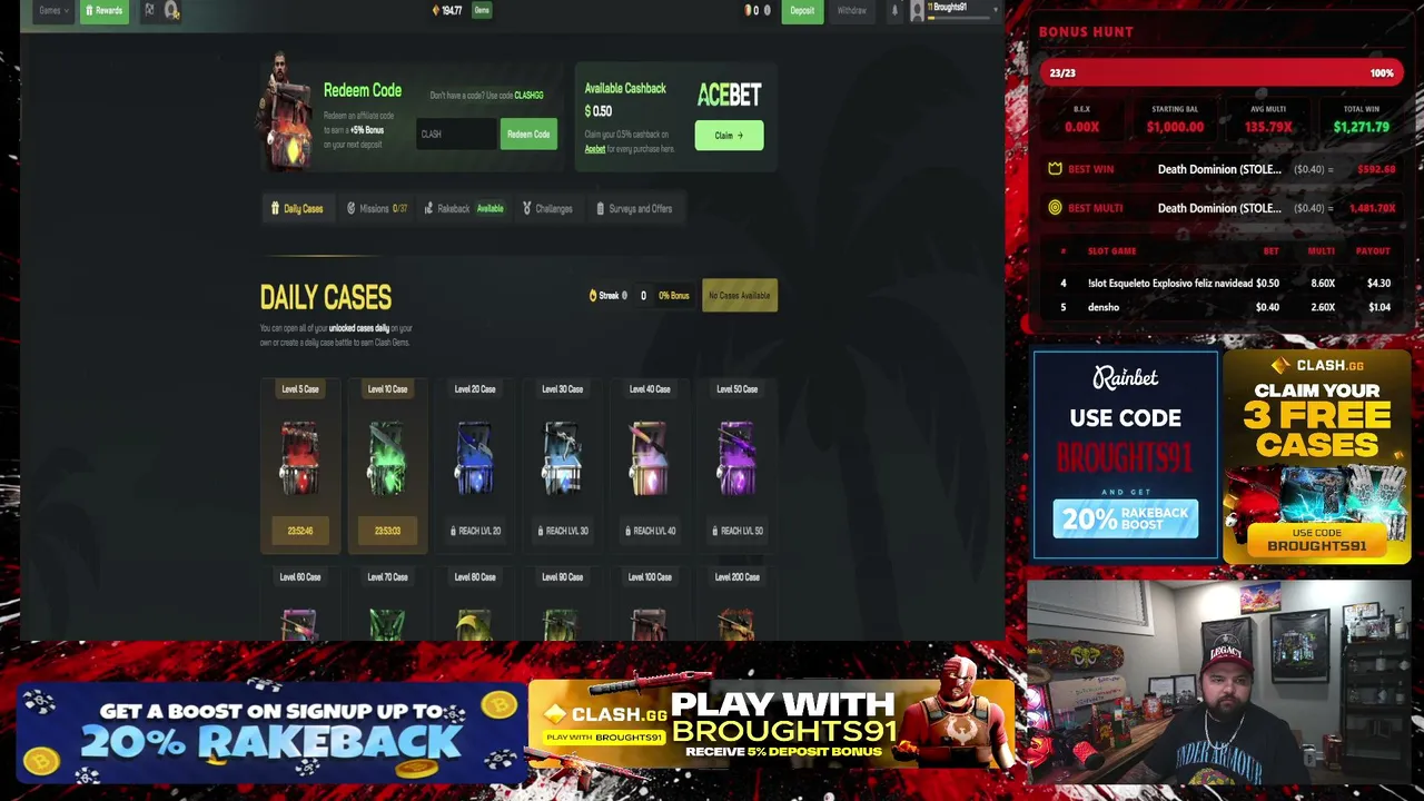 🎰💸1st DAY WITH CLASH.GG  | RAINBET $1000 BIWEEKLY LEADERBOARD 💰