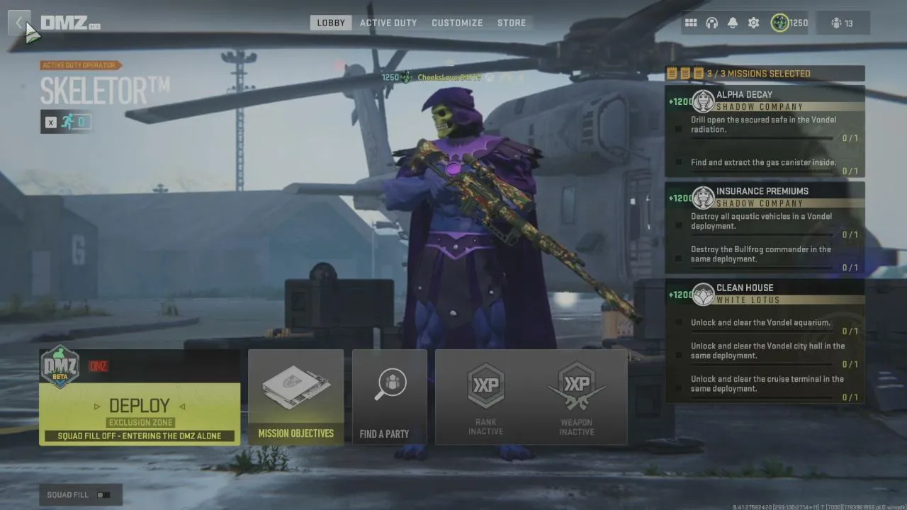 daytime DMZ... Mostly Solo... Down To Join A Team .... Let's Get It