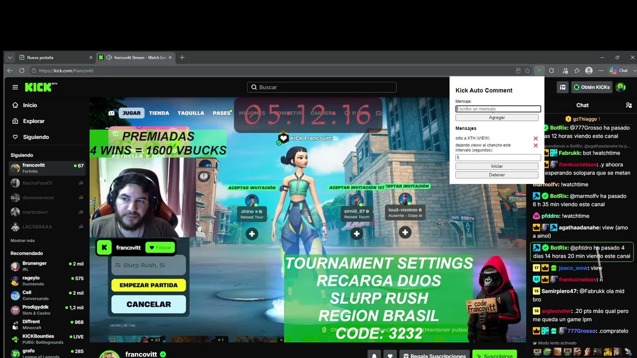 torneo de francovitt fortnite reload tournament