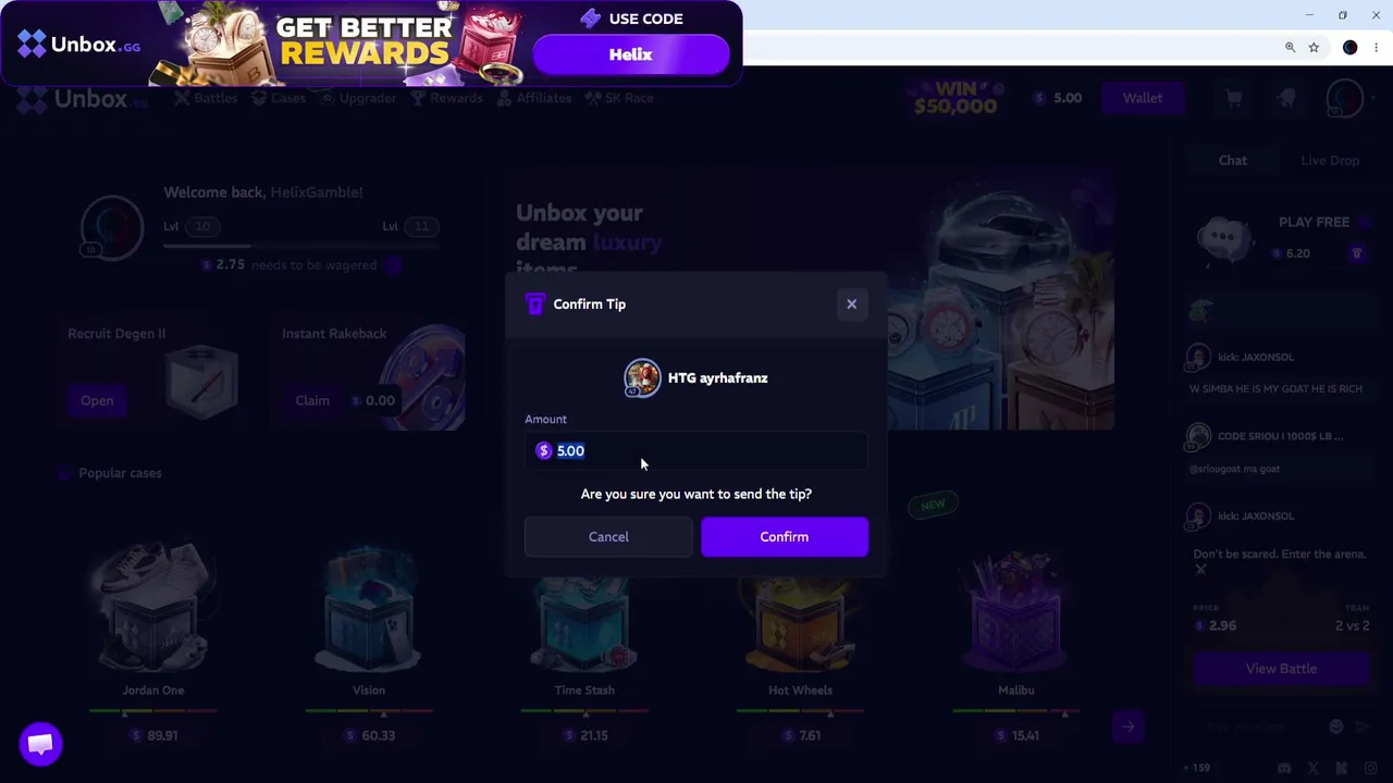 !unbox 250$ Start So much Gw