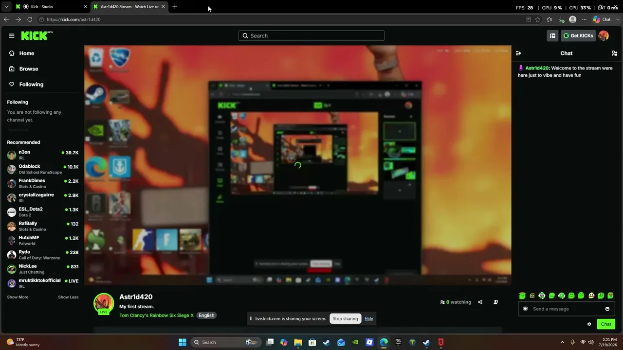 My first stream.