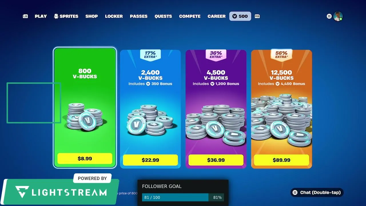 Fortnite live follow for a follow