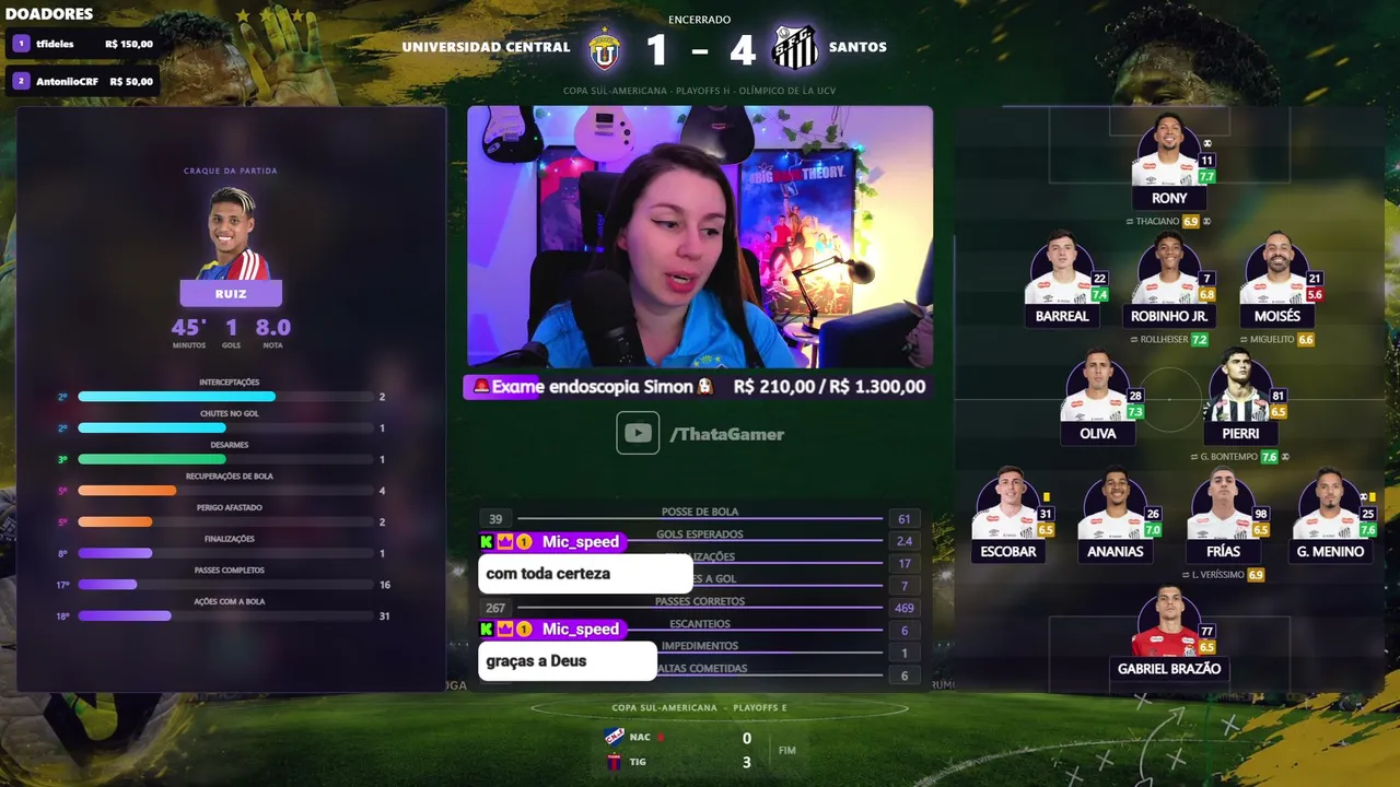 Live pelo Simon! REACT SANTOS X UNIV CENTRAL Doações:❗PIX ❗SUB