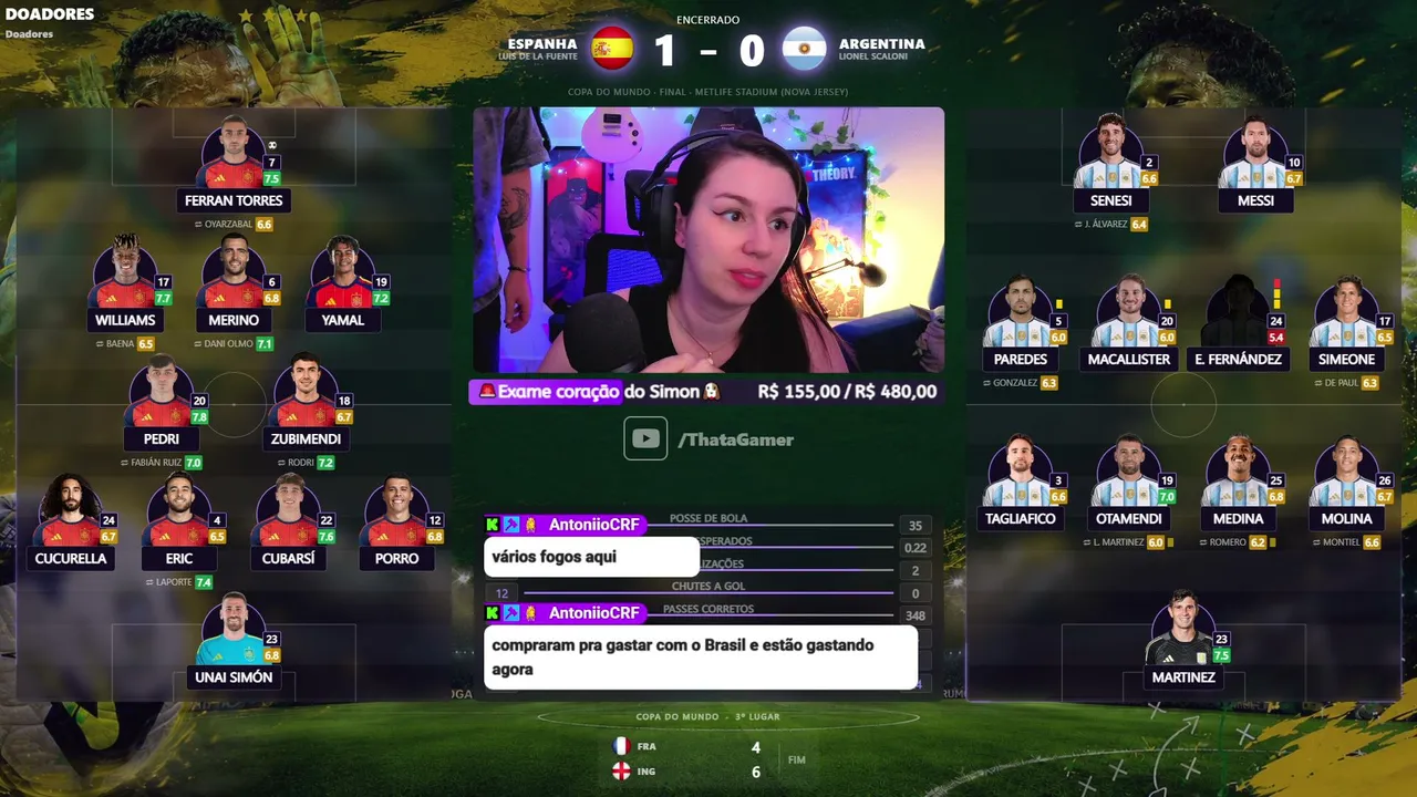 FINAL DA COPA DO MUNDO ESPANHA X ARGENTINA  ❗PIX ❗SUB