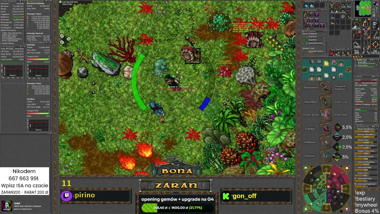 [PL/ENG] 1700 RP - daily hunt - testy Savage Blow na kurczaku | !kolo !SA, !dc, !bestiary, !exp