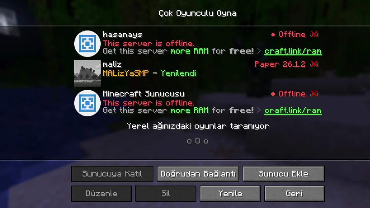 minecraft oynuyoruz