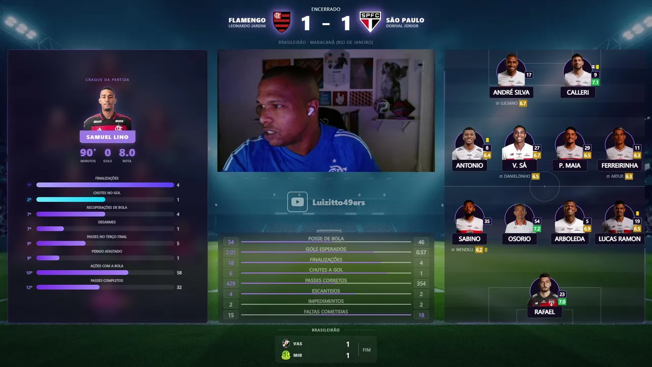 Boa noite galera React Flamengo x São Paulo, vem pra Live!!!