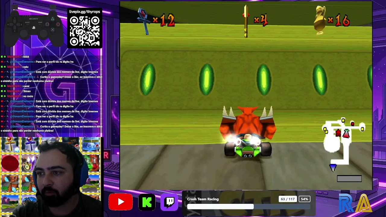 CTR🔰Rumo ao verificado🔰(PT/BR)🏆46/117 - Platinando Crash Team Racing (PS1) - RetroAchievements