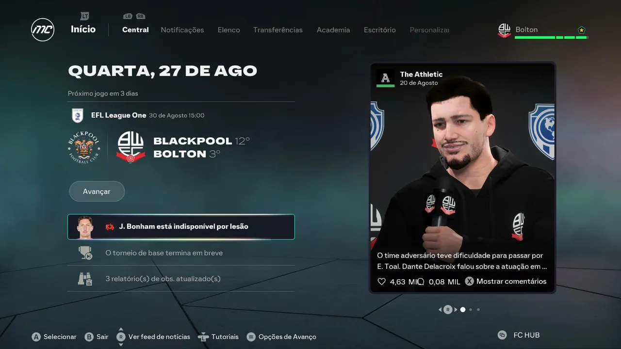 💎 BUSCANDO JOIAS NA BASE E MERCADO SEM CUSTO! 🐴 | Bolton Wanderers #02 | EAFC 26