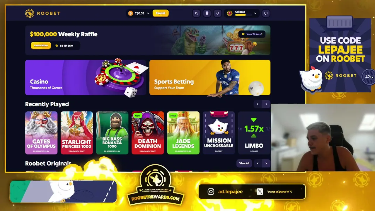 (ROOBET) !15000 to claim $15000 Monthly !Roobet Rewards! (ENG/BALKAN)