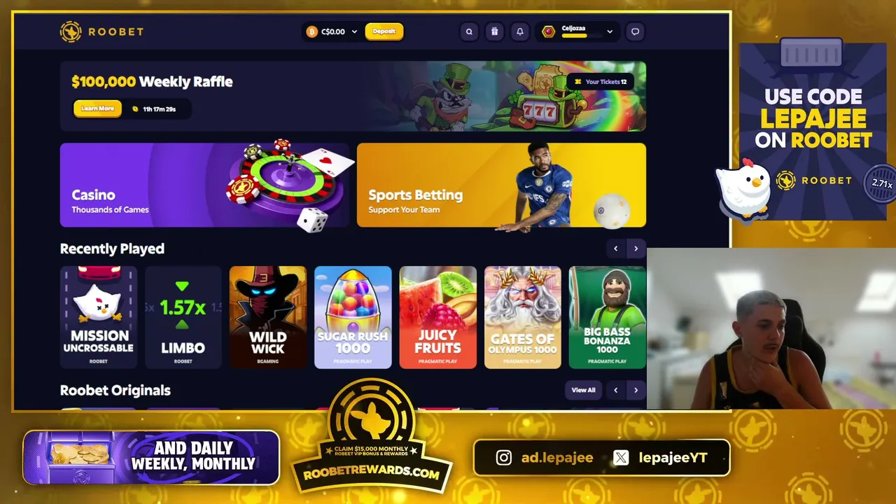 (ROOBET) !15000 to claim $15000 Monthly !Roobet Rewards! (ENG/BALKAN)