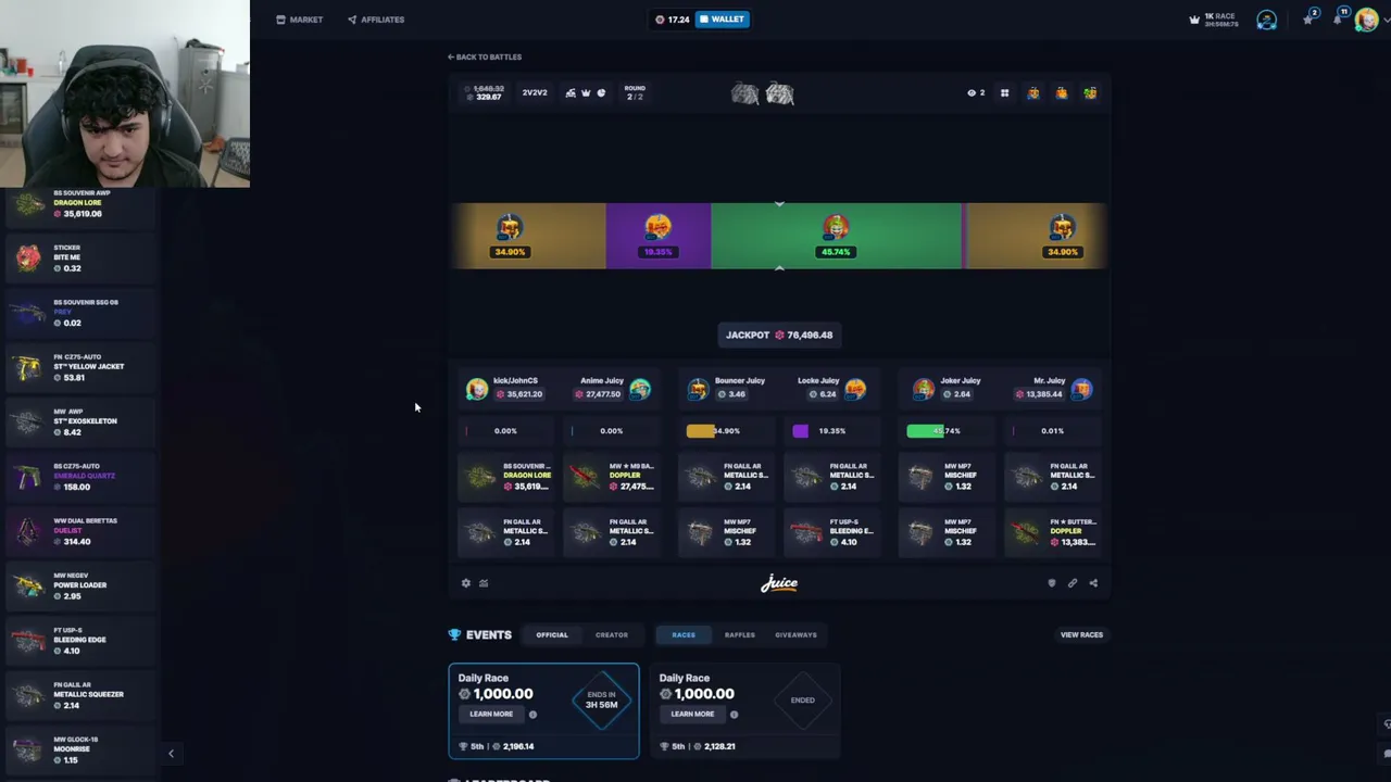 TIME TO RINSE !csgoroll !luxdrop !csgowin !degen !juice (GIVING AWAY MORE THAN MY BANK ACC) | 71.5K+ !LEADERBOARDS