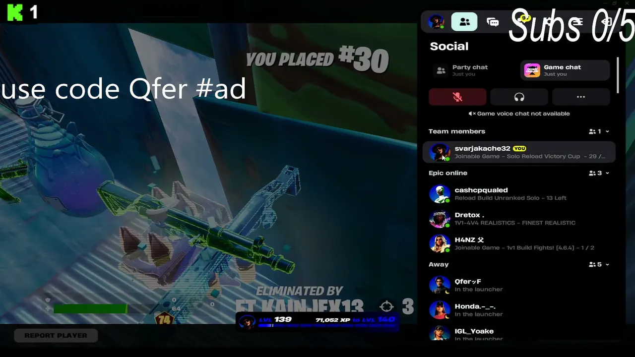 ME solo reload vc   přijd :)
