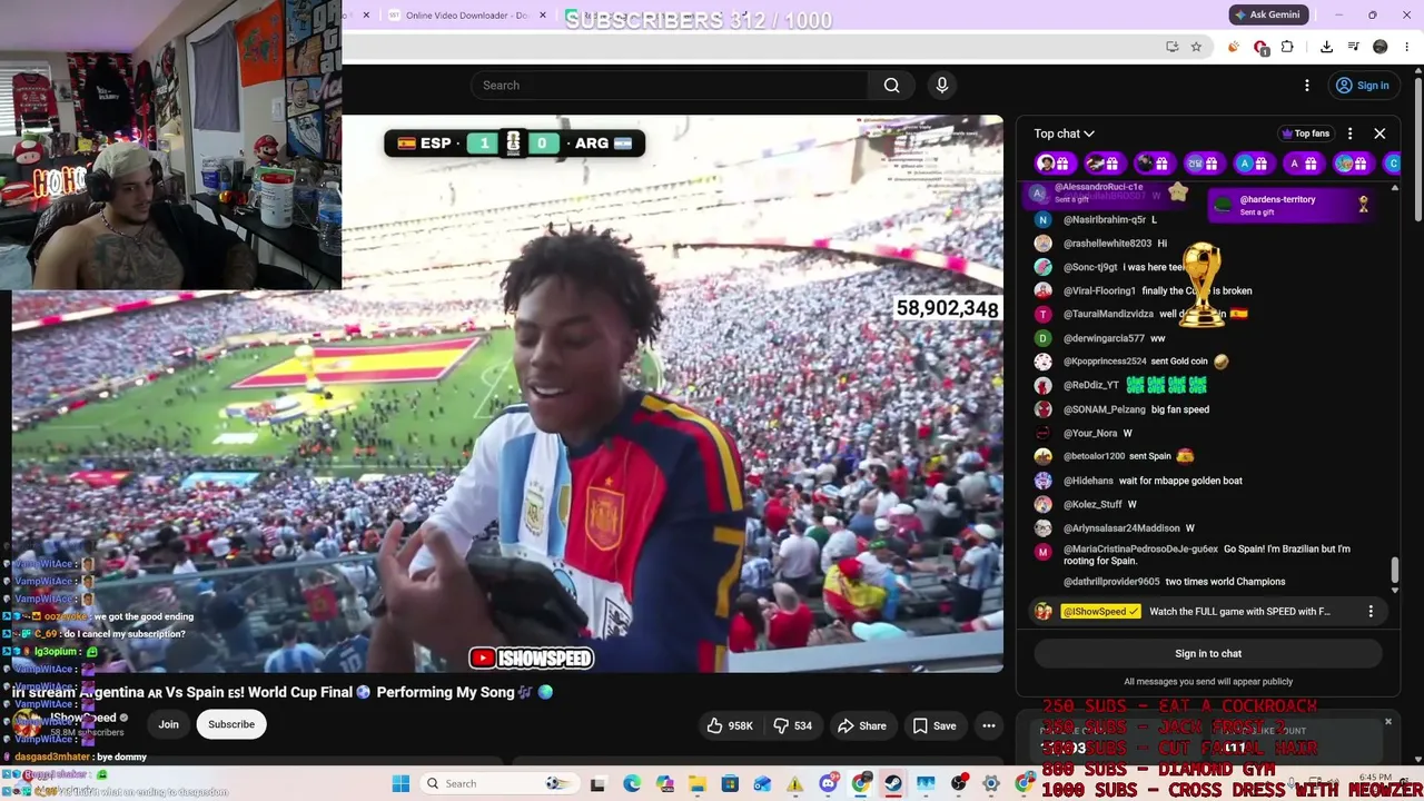 world cup finals with chat