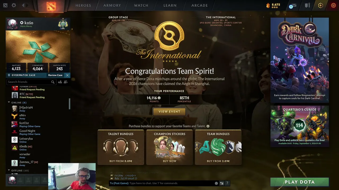 EN/SK/FR/IT:  road to legend rank.. pos4 pos5, nemám body na mid :P