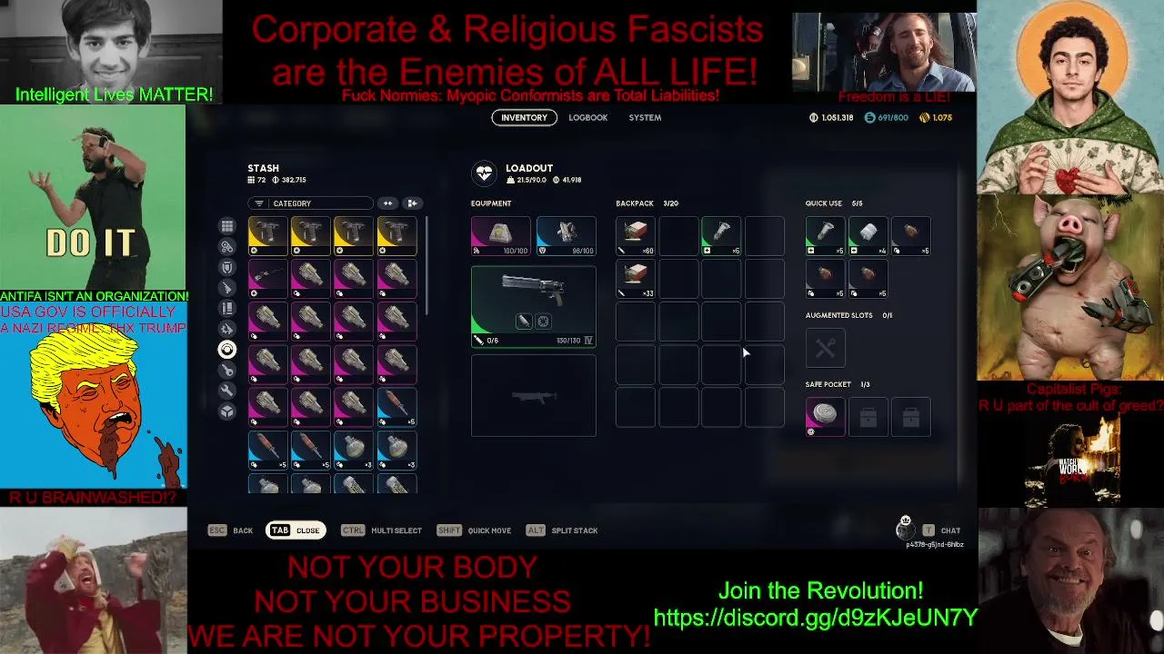 no weapons, only aug & shield at start ZERO TO HERO: (& f normie conformist fools)