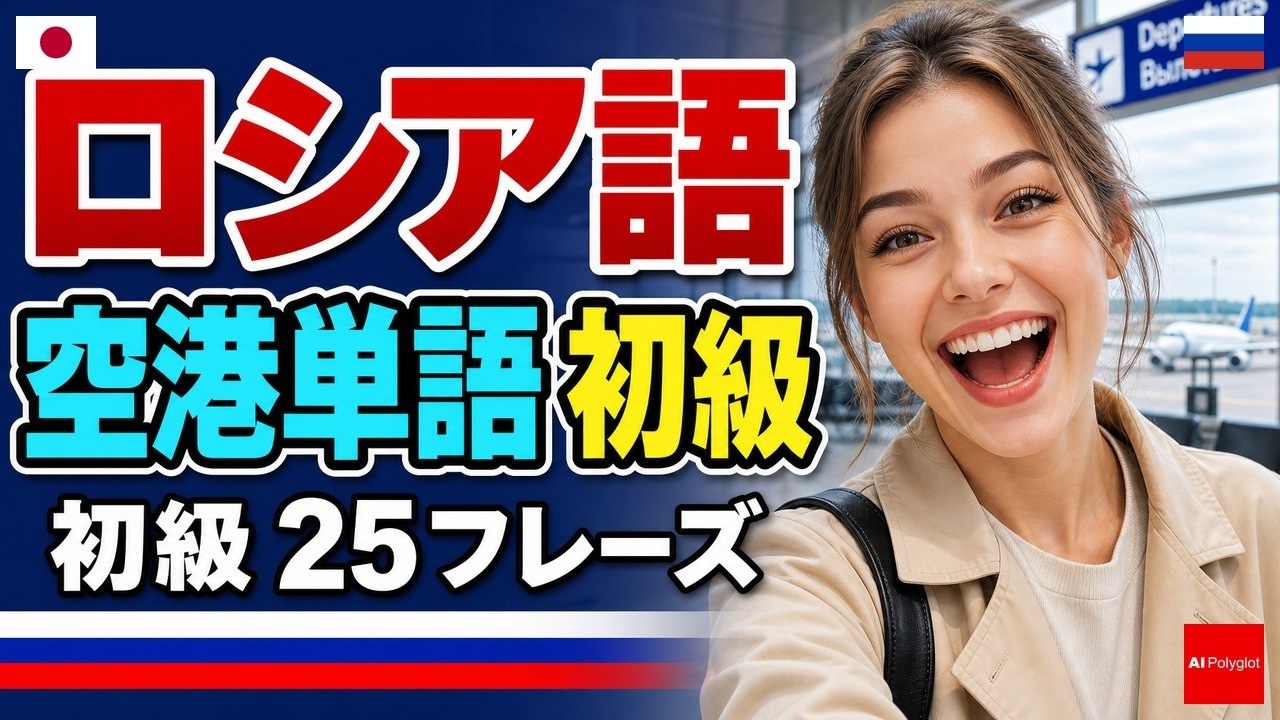 ロシア語 空港単語 初級 | 初心者 | 聞き流し | 作業用 | ネイティブ | 日常会話 | 旅行 | チェックイン | 搭乗ゲート | 預け荷物 | パスポート | 機内 | 到着 | 出発 |