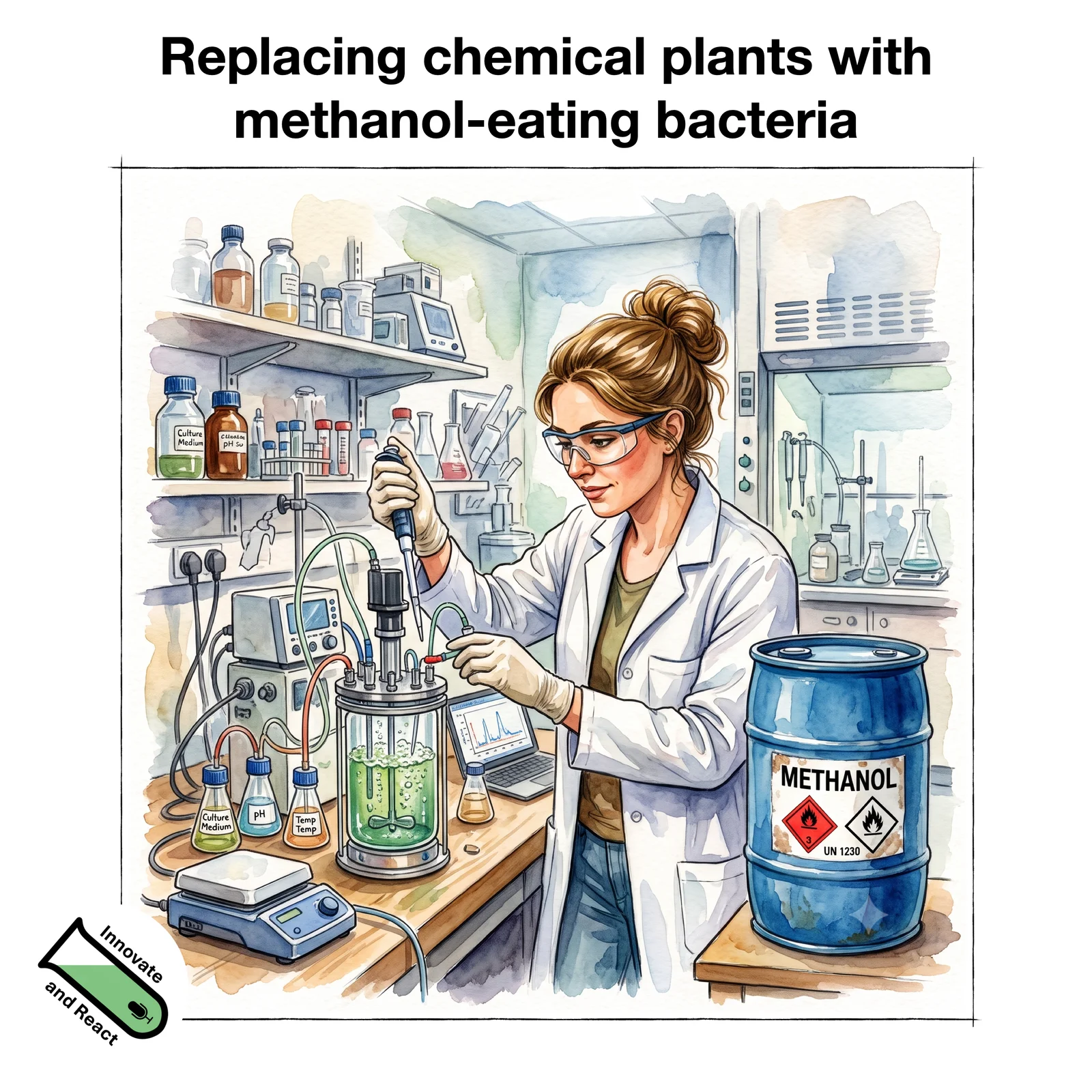 Replacing chemical plants with methanol-eating bacteria