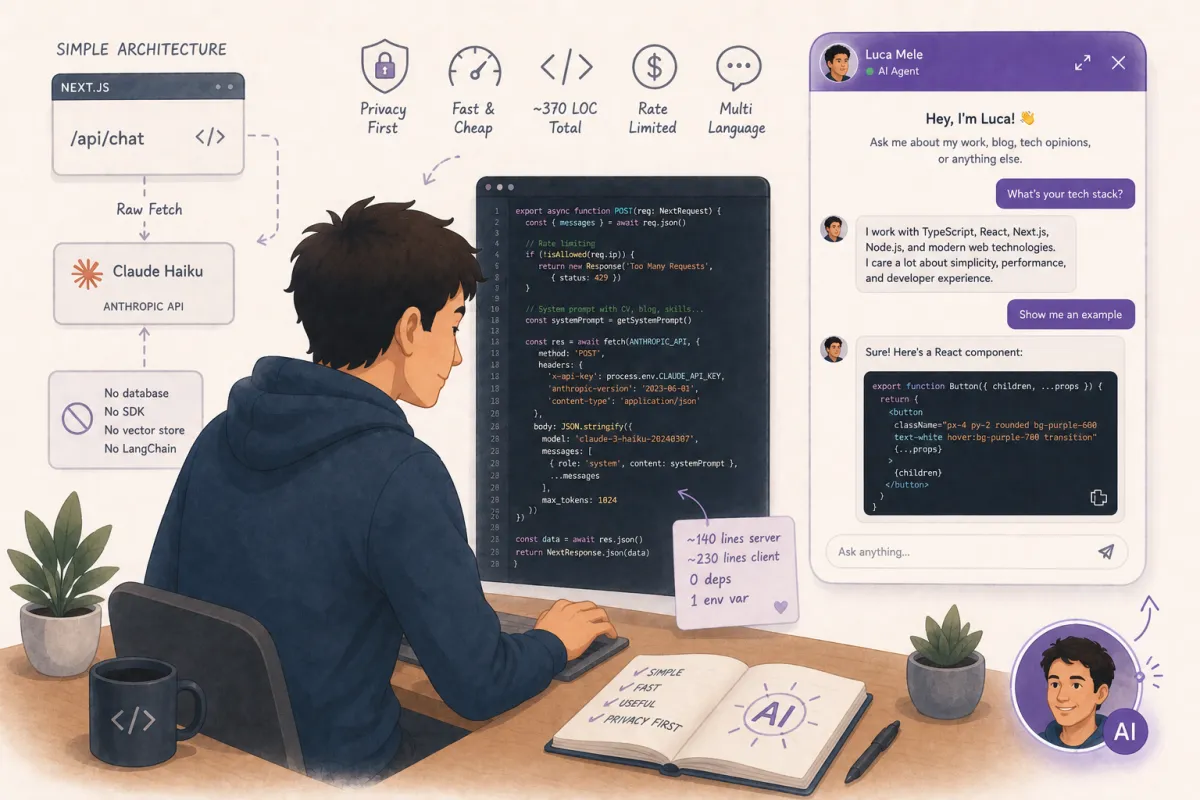 Building an AI Chatbot for My Portfolio — Zero Dependencies, One Hour