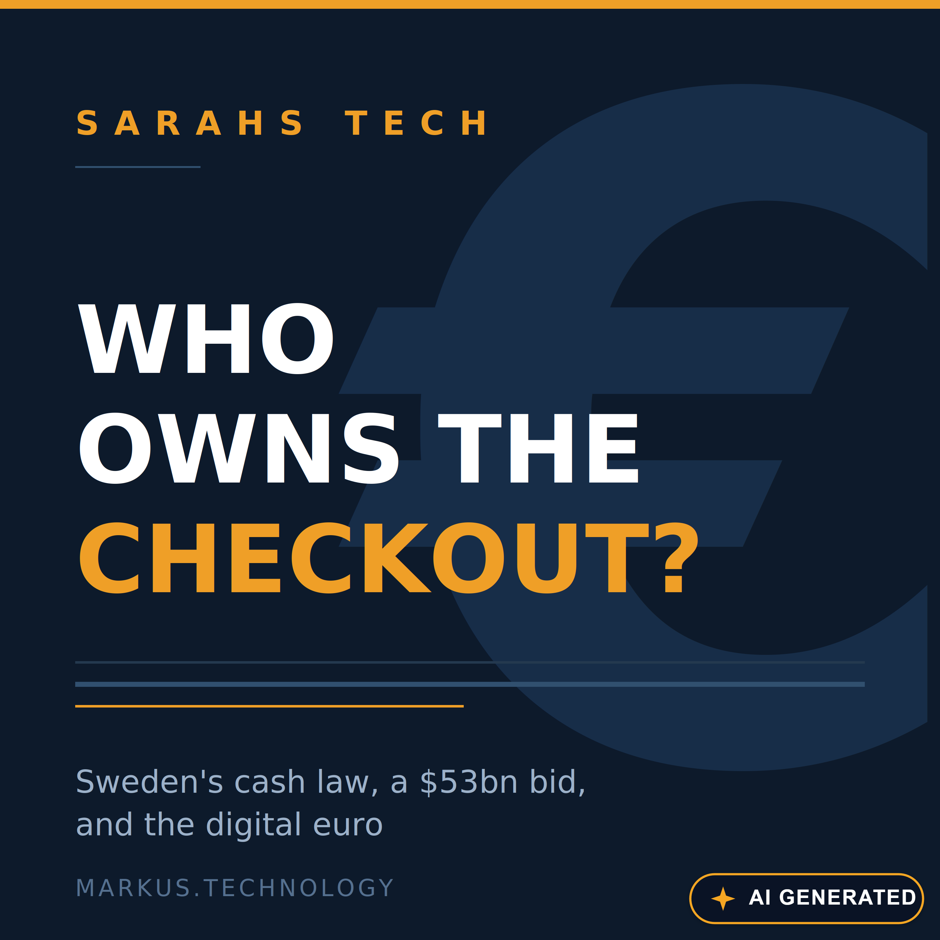 Who Owns the Checkout? | Sweden's Cash Law, a $53 Billion Bid, and the Digital Euro