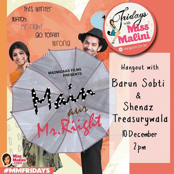 Hangout with @ShenazT &amp; @BarunSobtiSays today at 2pm! Tweet me your Qs #MMFridays and watch on http://t.co/IpPGsXNsdu http://t.co/ufNOBWLwh3