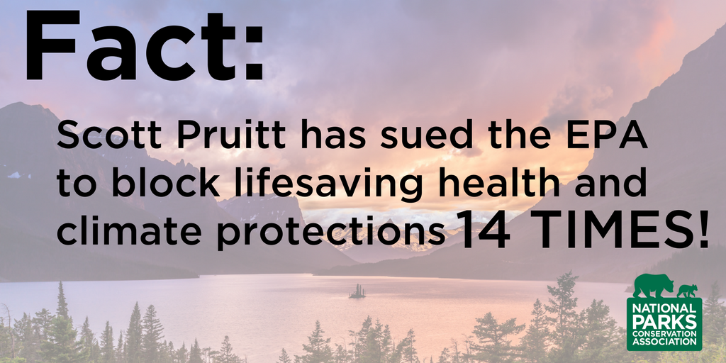 The EPA Admin should believe natl parks, ppl, wildlife deserve clean air &amp; water. We need to hear full story on the nominee #RejectPruitt 