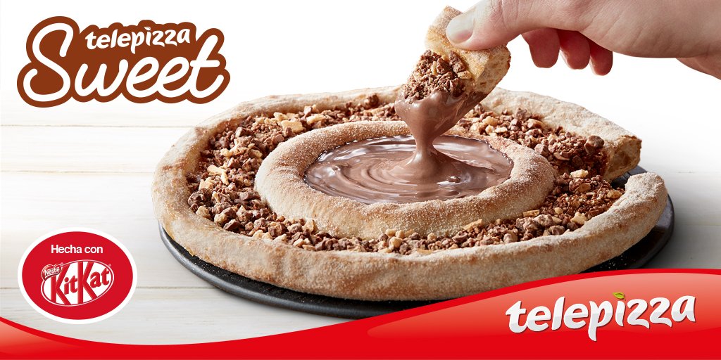 Vuestros deseos son dulces órdenes para nosotros.
Desde hoy tenéis disponible la Nueva Telepizza Sweet hecha con KIT KAT 🍫🍕 #SíHayPorciones 