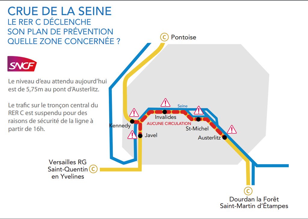 Point5:
#CrueSeine : URGENT #RERC ferme en intra-muros à 16h 