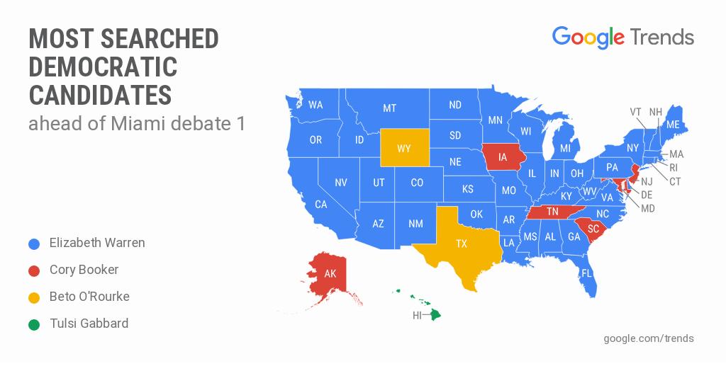 Map: before and after the #DemDebate 