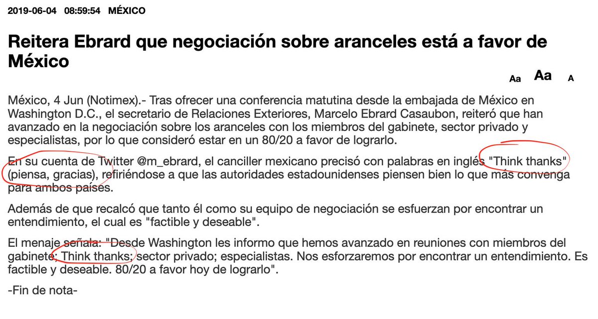 Oye @Notimex,  piensa. Gracias. 