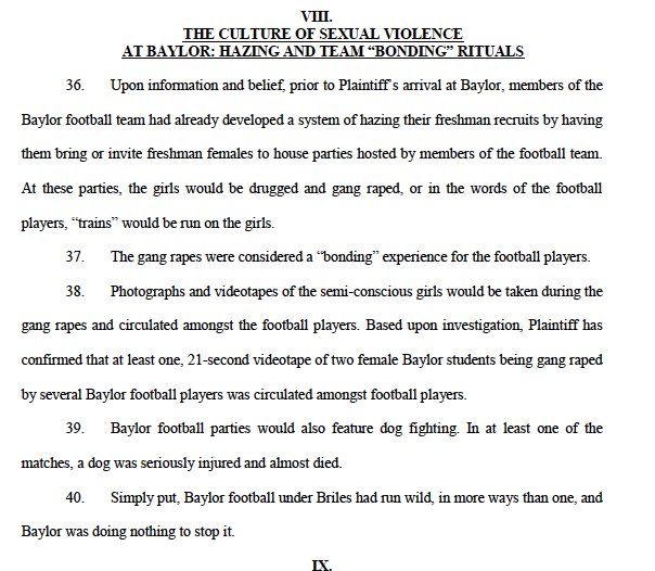 Pretty damning allegations in former Baylor volleyball player's Title IX lawsuit against university 