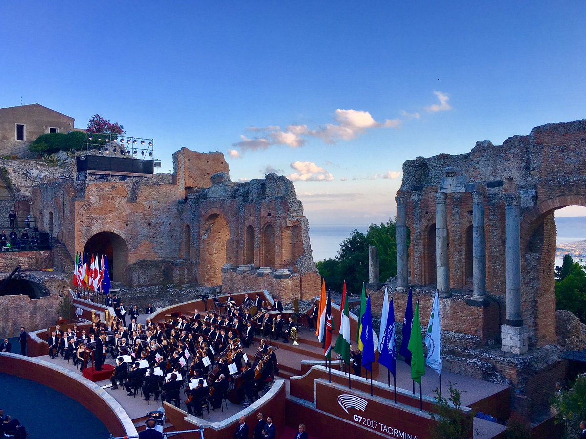 Beautiful setting and music in Sicily tonight at concert for #G7 leaders. #POTUSAbroad 
