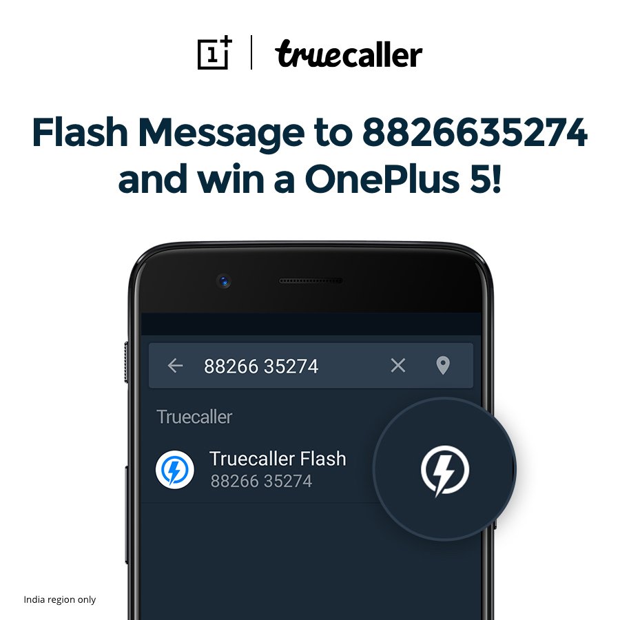 Send a Flash Message to 8826635274 and be entered to win a OnePlus 5 from @OnePlus_IN! RT to tell your friends! #FlashOnePlus5 #ContestAlert 