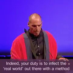 Powerful words at #sussexgrad today from @yanisvaroufakis 