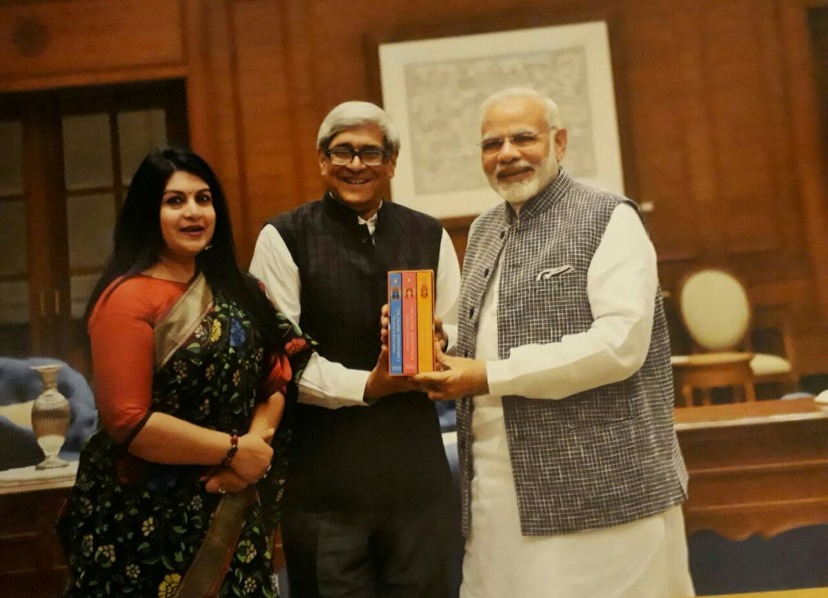 Handed over Valmiki Ramayana translation to the Honourable PM @narendramodi 