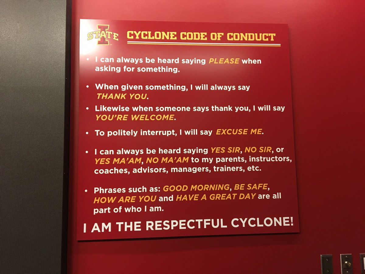 Most polite team in the country? Iowa St story just keeps getting better. 