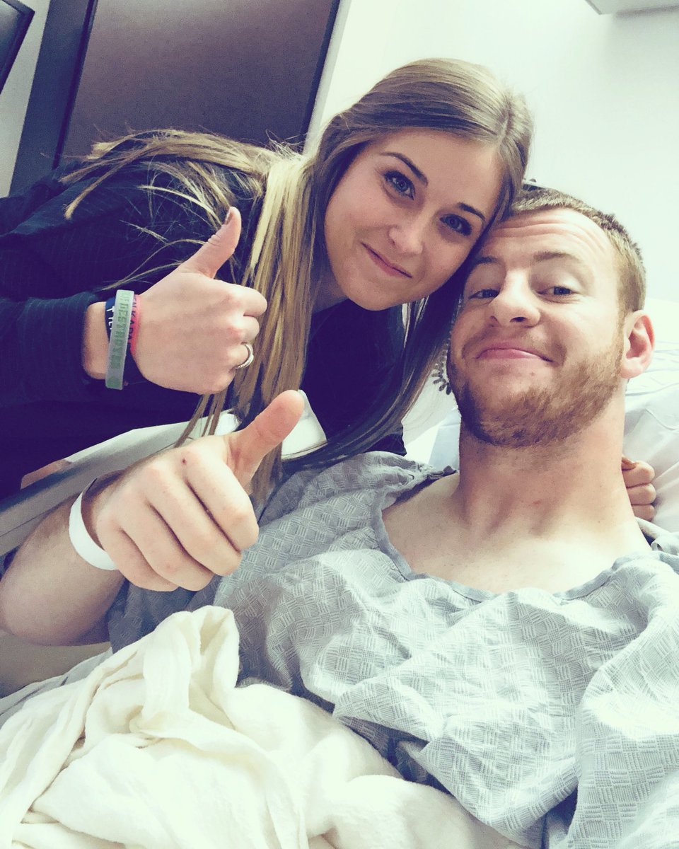 Surgery ✔️ the comeback officially begins now! The Lord truly blessed me with this beautiful young lady to walk by my side and support me through all of this! #comeback #grateful 