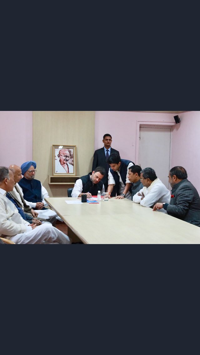 It is a touching moment for me to be witnessing this important chapter in the rich and proud history of @INCIndia. My best wishes to @OfficeOfRG #IndiaWithRahulGandhi 