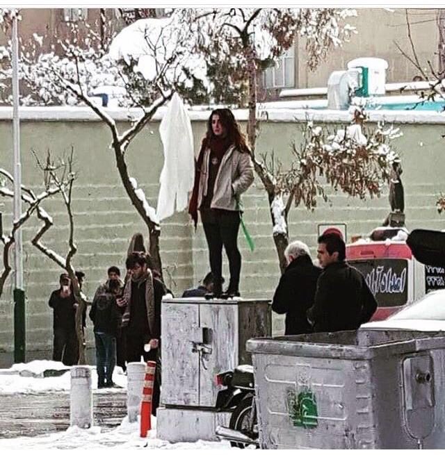 Iranian women put their scarves on sticks in the middle of busy streets, as a peaceful protest to mandatory Hijab laws. We have been fighting this unfair law for three decades, slowly but consistently. We fought and we pushed back. And this is where we are today. 