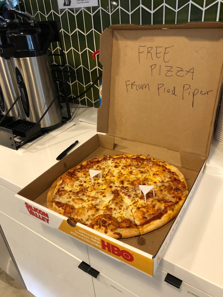 Haha thanks @SiliconHBO for the drone dropped pizza 😜 