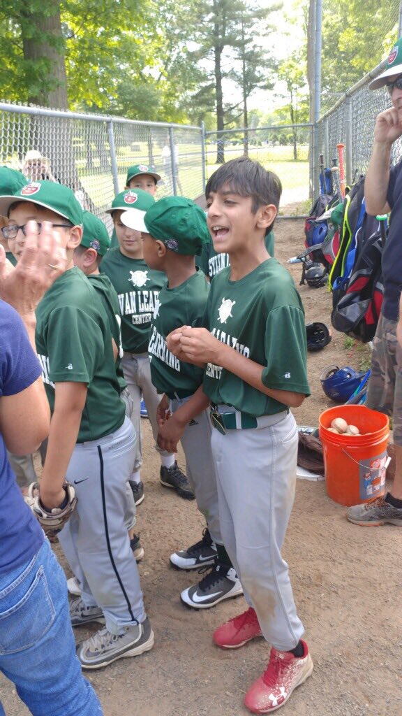 In a 1-all game, Yusuf Virk with a base hit and steals 2nd and 3rd base en route to scoring the winning run.
3-1 final. 
Proud of you buddy. 